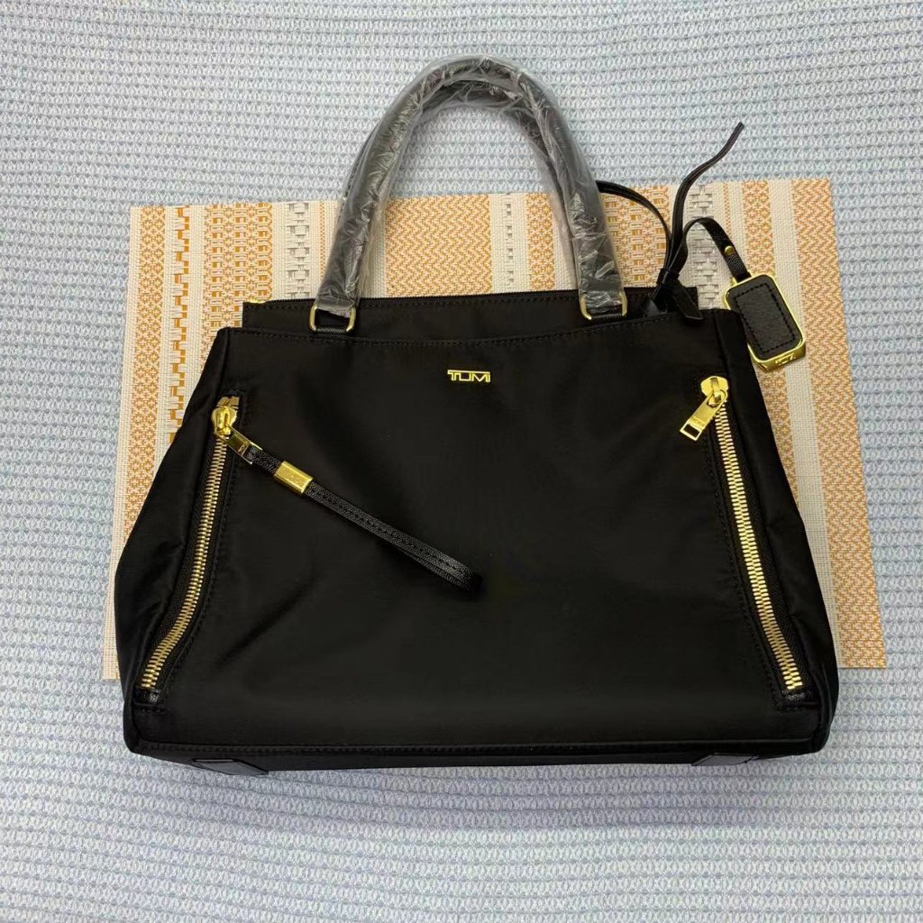 Tumi Black Tote Bag With Gold Accents